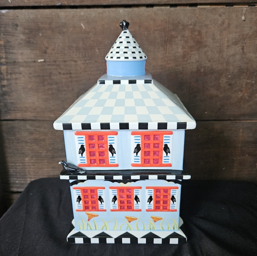 Mackenzie Childs Spooky House Halloween Cookie Jar - Picture 2 of 11